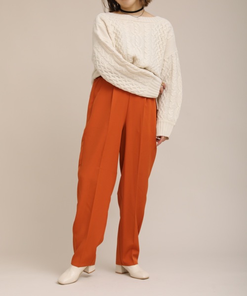 ap retro(アプレトロ)の「キーネックケーブルニットプルオーバー【ZOZOTOWN限定商品】(ニット/セーター・レディース・オフホワイト/ブラック/ダークグリーン/ブラウン/ベージュ/グレイッシュベージュ/ダークオレンジ・FREE)」の22枚目の写真