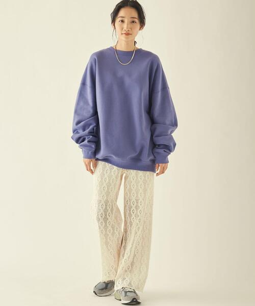 info. BEAUTY&YOUTH（インフォビューティアンドユース）の「【WEB限定】 ＜info. BEAUTY&YOUTH＞ スーパービッグ スウェット（スウェット・メンズ・コバルトブルー/パープル/レッド/ライム/ブラック/オリーブ/ベージュ/グレー/ホワイト/ダークブラウン/ケリー/ライラック/ターコイズブルー/ブラウン/ライトピンク/ダークグレー/その他1/その他2/ロイヤルブルー/クリーム・L/M/XL）」の14枚目の写真