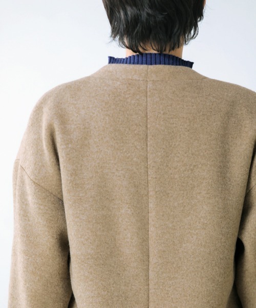 Bou Jeloud（ブージュルード）の「フェイクスライバーノーカラーコート（ノーカラーコート・レディース・チャコールグレー/ベージュ/モカ・FREE）」の7枚目の写真