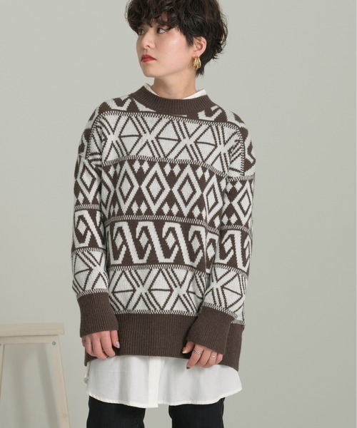 セール オルテガ柄ニット Web Ec限定商品 ニット セーター Ambre Neige アンブルネージュ のファッション通販 Zozotown