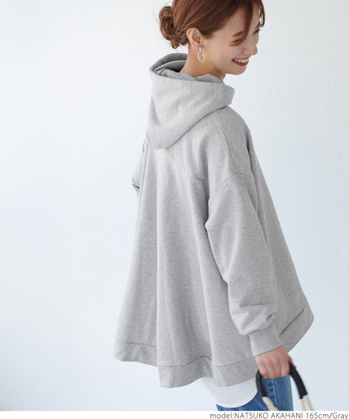 coca（coca）（コカ）の「バックフレアパーカー（パーカー・レディース・グレー/チャコールグレー・ONE SIZE）」の15枚目の写真