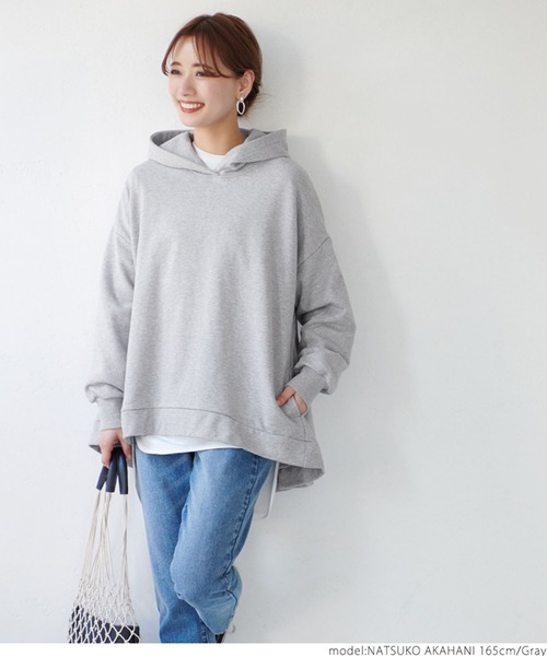 coca（coca）（コカ）の「バックフレアパーカー（パーカー・レディース・グレー/チャコールグレー・ONE SIZE）」の16枚目の写真