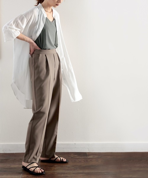 classicalelf(クラシカルエルフ)の「センタープレステーパードパンツ(スラックス・レディース・ブラック/モカ/ホワイト系その他/グレイッシュベージュ・SMALL/MEDIUM/LARGE/X-LARGE)」の17枚目の写真