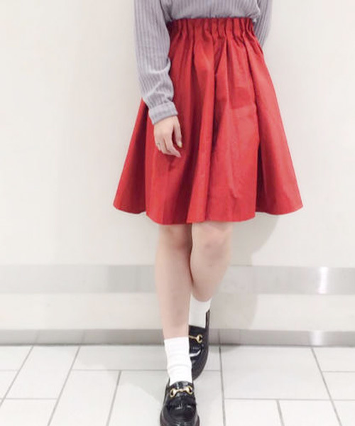 Kastane(カスタネ)の「【Kastane】Wタックスカート(スカート・レディース・ベージュ/ブラック/カーキ/レッド/その他/その他1/その他2・FREE)」の6枚目の写真