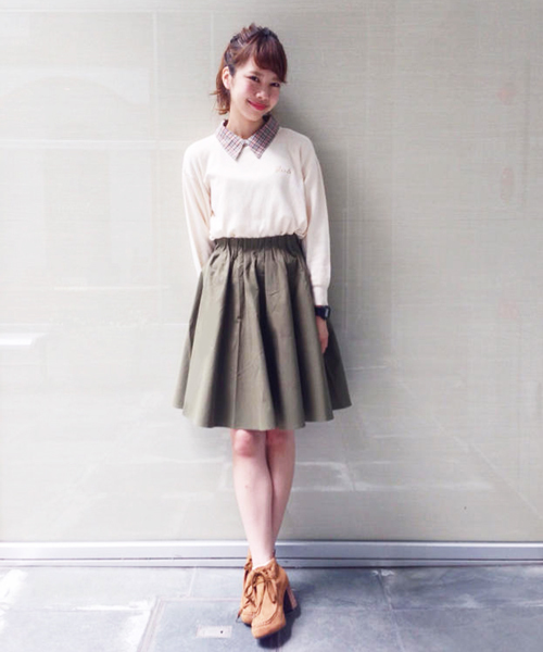 Kastane(カスタネ)の「【Kastane】Wタックスカート(スカート・レディース・ベージュ/ブラック/カーキ/レッド/その他/その他1/その他2・FREE)」の15枚目の写真