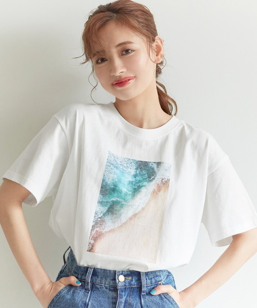 coca（coca）（コカ）の「アソートデザインボックスTシャツ（Tシャツ/カットソー・レディース・ホワイト/チャコールグレー/ホワイト系その他2/ホワイト系その他/グリーン/ベージュ系その他・ONE SIZE）」の3枚目の写真
