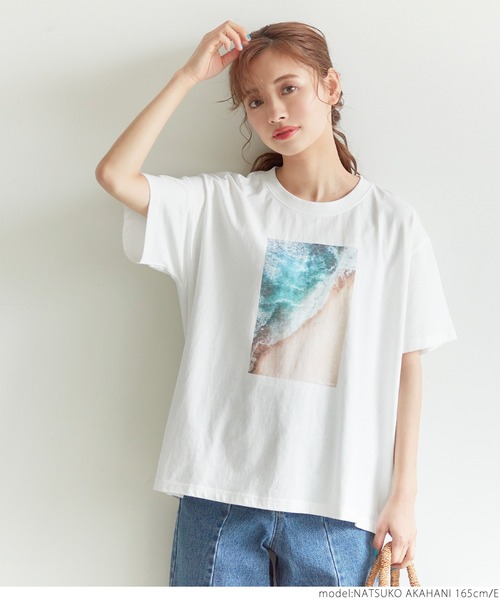 coca（coca）（コカ）の「アソートデザインボックスTシャツ（Tシャツ/カットソー・レディース・ホワイト/チャコールグレー/ホワイト系その他2/ホワイト系その他/グリーン/ベージュ系その他・ONE SIZE）」の19枚目の写真