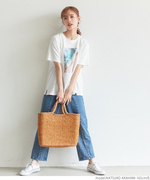 coca（coca）（コカ）の「アソートデザインボックスTシャツ（Tシャツ/カットソー・レディース・ホワイト/チャコールグレー/ホワイト系その他2/ホワイト系その他/グリーン/ベージュ系その他・ONE SIZE）」の20枚目の写真