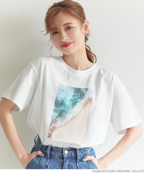 coca（coca）（コカ）の「アソートデザインボックスTシャツ（Tシャツ/カットソー・レディース・ホワイト/チャコールグレー/ホワイト系その他2/ホワイト系その他/グリーン/ベージュ系その他・ONE SIZE）」の21枚目の写真