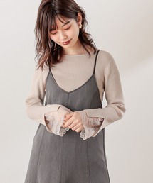 【WEB限定カラー有り】前後2WAY袖口レースニット