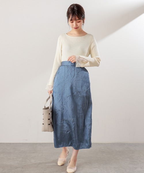 natural couture(ナチュラルクチュール)の「【WEB限定カラー有り】前後2WAY袖口レースニット(ニット/セーター・レディース・ブラック/アイボリー/ミント/ラベンダー/その他1/その他2/ライトベージュ・FREE)」の14枚目の写真