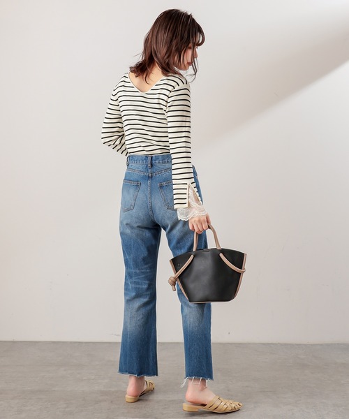 natural couture(ナチュラルクチュール)の「【WEB限定カラー有り】前後2WAY袖口レースニット(ニット/セーター・レディース・ブラック/アイボリー/ミント/ラベンダー/その他1/その他2/ライトベージュ・FREE)」の21枚目の写真