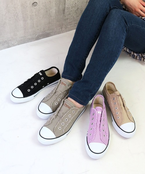 moz（モズ）の「moz(モズ)ひも無しキャンバススニーカー（スニーカー・レディース・ブラック/ベージュ/グレー/ラベンダー・22.5cm/23.5cm/24.5cm/23.0cm/24.0cm）」の9枚目の写真