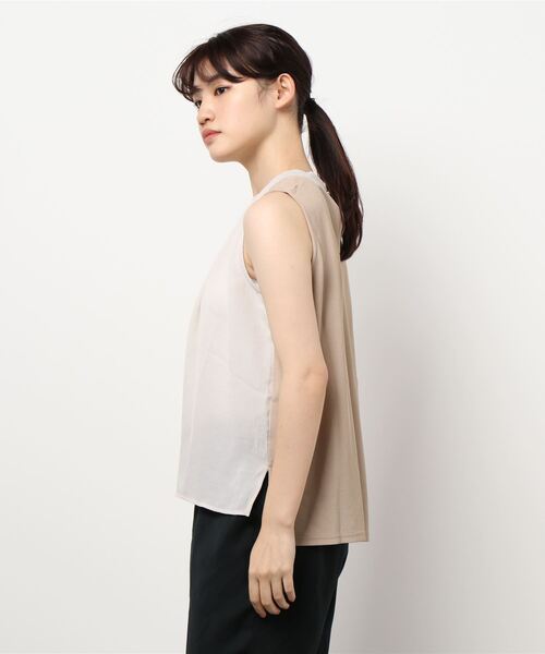 INTERPLANET（インタープラネット）の「オニカノコ前後異素材切替プルオーバー（Tシャツ/カットソー・レディース・ベージュ/グレイッシュベージュ/ネイビー・FREE）」の18枚目の写真