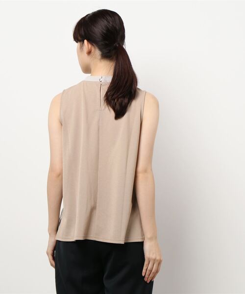 INTERPLANET（インタープラネット）の「オニカノコ前後異素材切替プルオーバー（Tシャツ/カットソー・レディース・ベージュ/グレイッシュベージュ/ネイビー・FREE）」の6枚目の写真