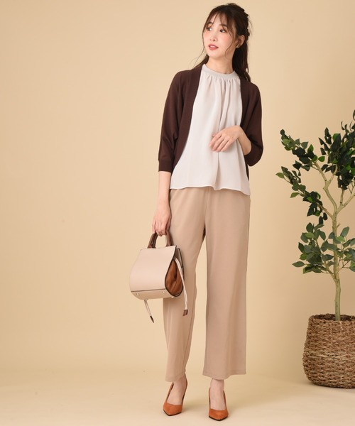 INTERPLANET（インタープラネット）の「オニカノコ前後異素材切替プルオーバー（Tシャツ/カットソー・レディース・ベージュ/グレイッシュベージュ/ネイビー・FREE）」の12枚目の写真