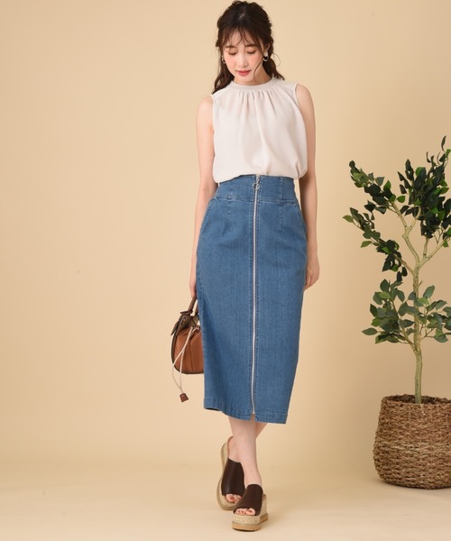 INTERPLANET（インタープラネット）の「オニカノコ前後異素材切替プルオーバー（Tシャツ/カットソー・レディース・ベージュ/グレイッシュベージュ/ネイビー・FREE）」の8枚目の写真