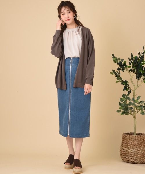 INTERPLANET（インタープラネット）の「オニカノコ前後異素材切替プルオーバー（Tシャツ/カットソー・レディース・ベージュ/グレイッシュベージュ/ネイビー・FREE）」の15枚目の写真