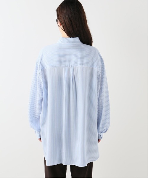 JOINT WORKS（ジョイントワークス）の「J-キュプラストライプシャツ（シャツ/ブラウス・レディース・ベージュ/ピンク/サックスブルー・FREE）」の8枚目の写真