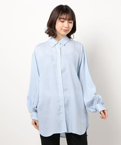 JOINT WORKS（ジョイントワークス）の「J-キュプラストライプシャツ（シャツ/ブラウス・レディース・ベージュ/ピンク/サックスブルー・FREE）」の18枚目の写真