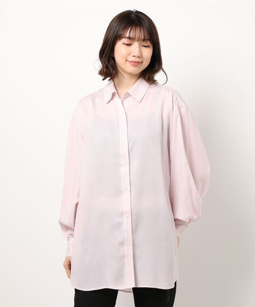 JOINT WORKS（ジョイントワークス）の「J-キュプラストライプシャツ（シャツ/ブラウス・レディース・ベージュ/ピンク/サックスブルー・FREE）」の21枚目の写真