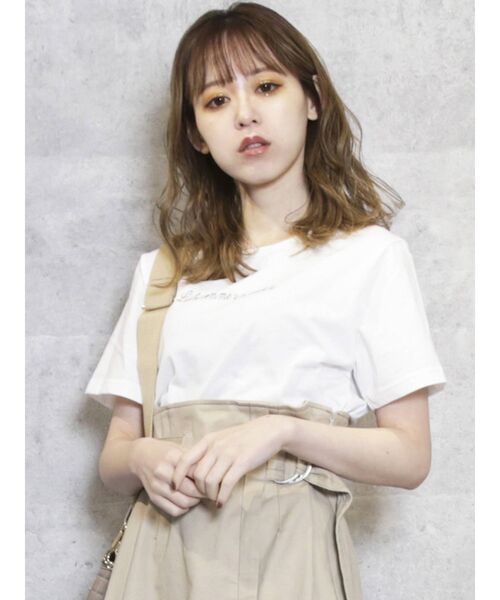 dazzlin（ダズリン）の「サイドプチポイントTシャツ（Tシャツ/カットソー・レディース・ブラック/オフホワイト/ブルー・FREE）」の2枚目の写真