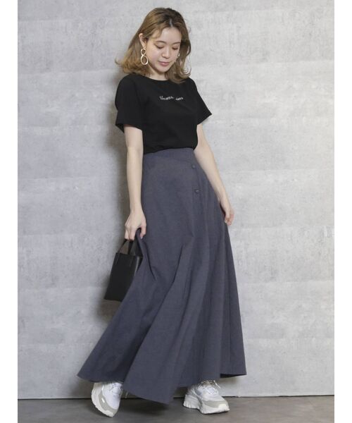 dazzlin（ダズリン）の「サイドプチポイントTシャツ（Tシャツ/カットソー・レディース・ブラック/オフホワイト/ブルー・FREE）」の9枚目の写真