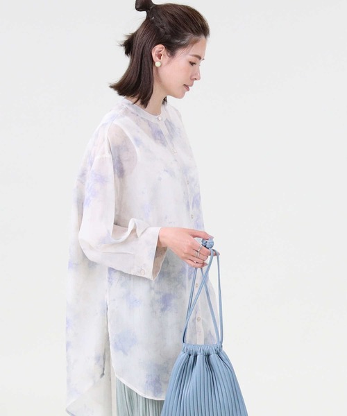 HONEYSUCKLE ROSE（ハニーサックルローズ）の「【HONEYSUCKLE ROSE】シアータイダイシャツ（シャツ/ブラウス・レディース・ブルー/ベージュ/ピンク・M/L）」の6枚目の写真