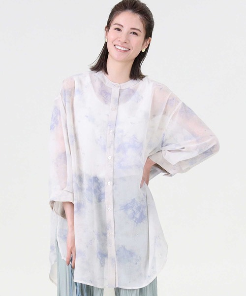 HONEYSUCKLE ROSE（ハニーサックルローズ）の「【HONEYSUCKLE ROSE】シアータイダイシャツ（シャツ/ブラウス・レディース・ブルー/ベージュ/ピンク・M/L）」の7枚目の写真