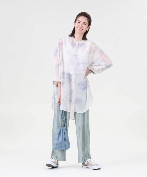 HONEYSUCKLE ROSE（ハニーサックルローズ）の「【HONEYSUCKLE ROSE】シアータイダイシャツ（シャツ/ブラウス・レディース・ブルー/ベージュ/ピンク・M/L）」の9枚目の写真