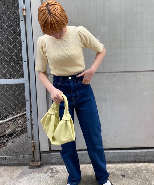 Sygne.(シーニュ)の「【Sygne. 】テレコトップス(Tシャツ/カットソー・レディース・オフホワイト/イエロー/サックスブルー・FREE)」の5枚目の写真
