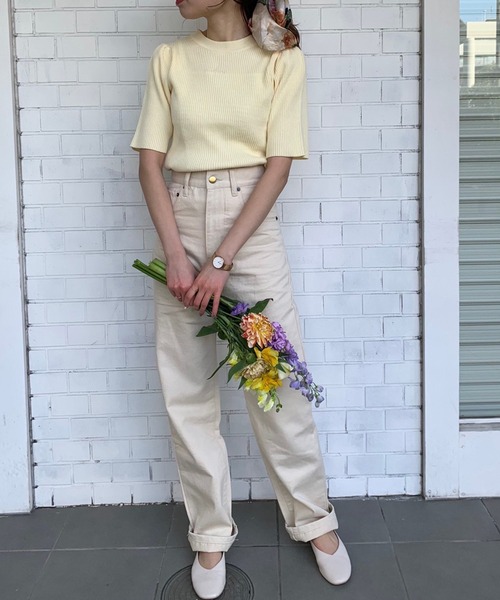 Sygne.(シーニュ)の「【Sygne. 】テレコトップス(Tシャツ/カットソー・レディース・オフホワイト/イエロー/サックスブルー・FREE)」の10枚目の写真