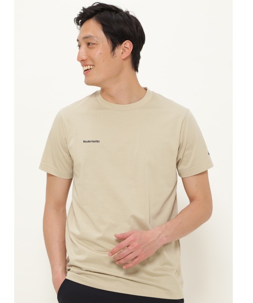 PEARLY GATES(パーリーゲイツ)の「【PEARLY GATES】プレーティング天竺 半袖 Tシャツ <ESSENTIAL>(Tシャツ/カットソー)」|ベージュ