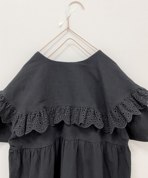 LOWRYS FARM（ローリーズファーム）の「コットンレースカラーワンピース　942859（ワンピース・キッズ・ブラック/カーキ/キナリ・110/140/120/150/130）」の8枚目の写真