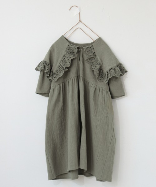 LOWRYS FARM（ローリーズファーム）の「コットンレースカラーワンピース　942859（ワンピース・キッズ・ブラック/カーキ/キナリ・110/140/120/150/130）」の12枚目の写真