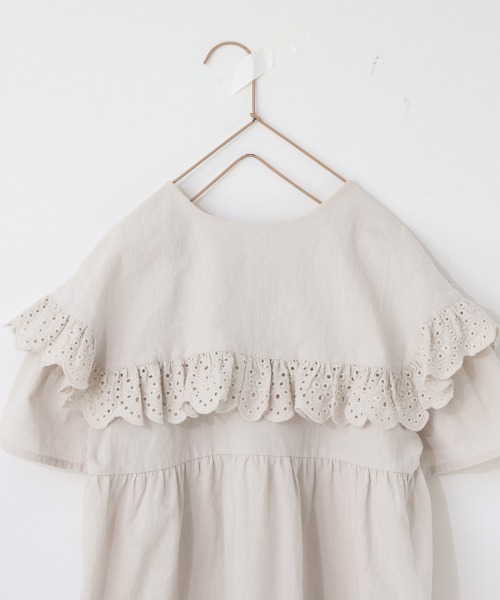 LOWRYS FARM（ローリーズファーム）の「コットンレースカラーワンピース　942859（ワンピース・キッズ・ブラック/カーキ/キナリ・110/140/120/150/130）」の14枚目の写真