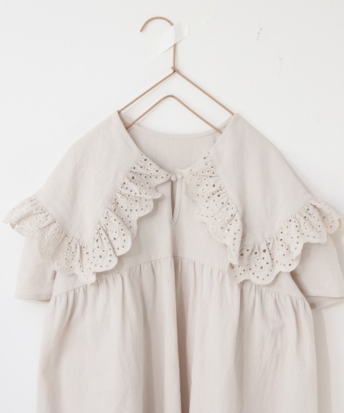 LOWRYS FARM（ローリーズファーム）の「コットンレースカラーワンピース　942859（ワンピース・キッズ・ブラック/カーキ/キナリ・110/140/120/150/130）」の15枚目の写真