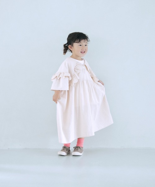 LOWRYS FARM（ローリーズファーム）の「コットンレースカラーワンピース　942859（ワンピース・キッズ・ブラック/カーキ/キナリ・110/140/120/150/130）」の22枚目の写真