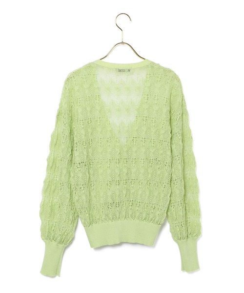 MADEMOISELLE ROPE'（マドモアゼル ロペ）の「透かし編みレーシーカーディガン（カーディガン/ボレロ・レディース・グレー/ライトグリーン・38）」の12枚目の写真