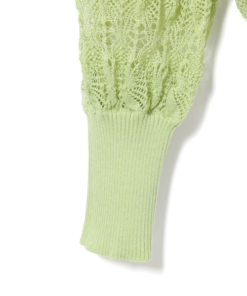 MADEMOISELLE ROPE'（マドモアゼル ロペ）の「透かし編みレーシーカーディガン（カーディガン/ボレロ・レディース・グレー/ライトグリーン・38）」の16枚目の写真