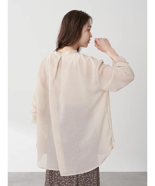 earth music&ecology（アースミュージックアンドエコロジー）の「袖レースシアーチュニック ＊（Tシャツ/カットソー・レディース・ベージュ/サックスブルー/ミント/ブラウン・FREE）」の12枚目の写真