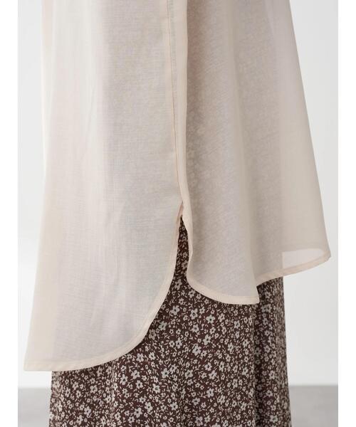 earth music&ecology（アースミュージックアンドエコロジー）の「袖レースシアーチュニック ＊（Tシャツ/カットソー・レディース・ベージュ/サックスブルー/ミント/ブラウン・FREE）」の15枚目の写真