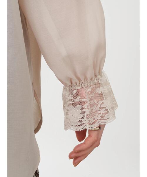 earth music&ecology（アースミュージックアンドエコロジー）の「袖レースシアーチュニック ＊（Tシャツ/カットソー・レディース・ベージュ/サックスブルー/ミント/ブラウン・FREE）」の16枚目の写真