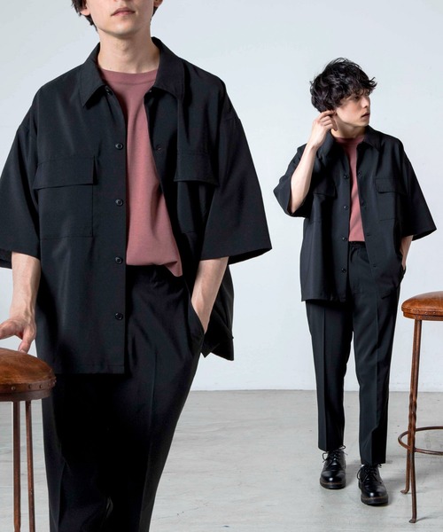 WEGO（ウィゴー）の「WEGO/アーバンカラーフラップポケットシャツ（シャツ/ブラウス・メンズ・ブラック/ベージュ/カーキ/ブルー系その他/ダークグリーン/ワイン/ブラウン・MEDIUM/LARGE）」の2枚目の写真