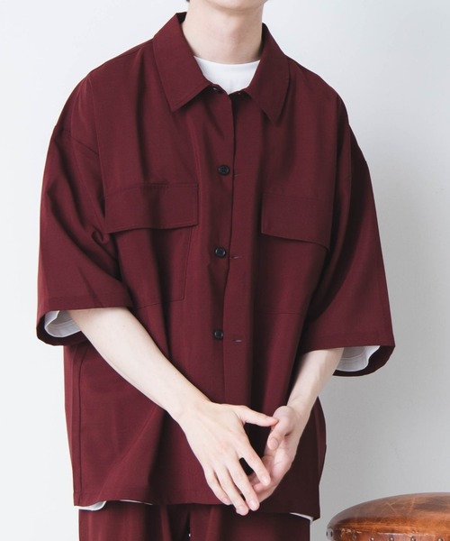 WEGO（ウィゴー）の「WEGO/アーバンカラーフラップポケットシャツ（シャツ/ブラウス・メンズ・ブラック/ベージュ/カーキ/ブルー系その他/ダークグリーン/ワイン/ブラウン・MEDIUM/LARGE）」の9枚目の写真