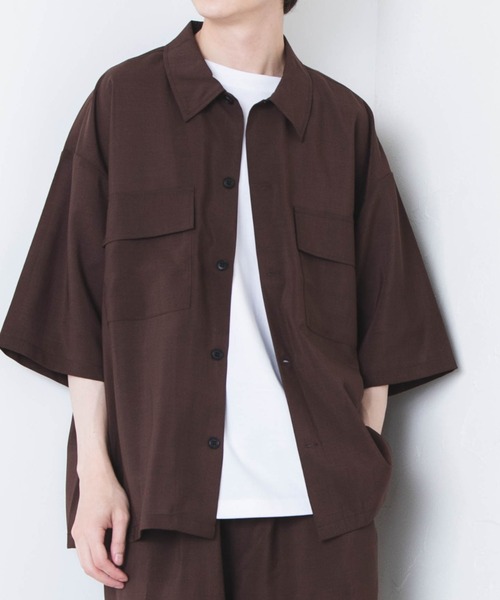 WEGO（ウィゴー）の「WEGO/アーバンカラーフラップポケットシャツ（シャツ/ブラウス・メンズ・ブラック/ベージュ/カーキ/ブルー系その他/ダークグリーン/ワイン/ブラウン・MEDIUM/LARGE）」の17枚目の写真