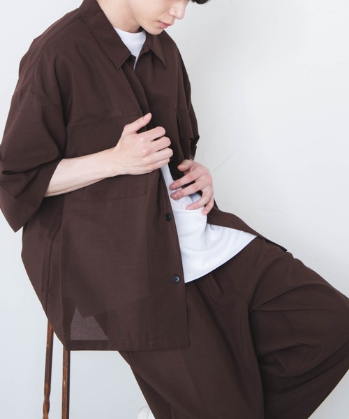 WEGO（ウィゴー）の「WEGO/アーバンカラーフラップポケットシャツ（シャツ/ブラウス・メンズ・ブラック/ベージュ/カーキ/ブルー系その他/ダークグリーン/ワイン/ブラウン・MEDIUM/LARGE）」の18枚目の写真