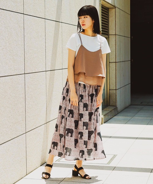 fort point（フォーポイント）の「【C-FORT POINT】キャミソール（無地/タイダイ柄)Ｔシャツセット（セットアップ）（アンサンブル・レディース・ベージュ/グレー/ライトブラウン/ライトベージュ/ブラック・MEDIUM/LARGE）」の19枚目の写真
