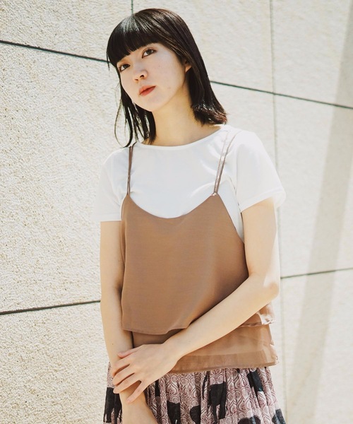 fort point（フォーポイント）の「【C-FORT POINT】キャミソール（無地/タイダイ柄)Ｔシャツセット（セットアップ）（アンサンブル・レディース・ベージュ/グレー/ライトブラウン/ライトベージュ/ブラック・MEDIUM/LARGE）」の18枚目の写真
