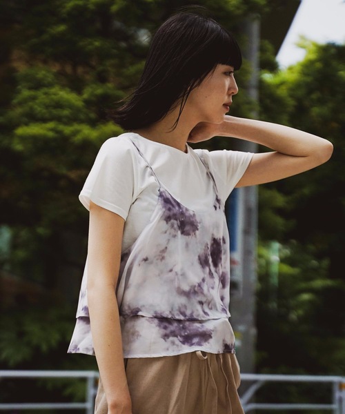 fort point（フォーポイント）の「【C-FORT POINT】キャミソール（無地/タイダイ柄)Ｔシャツセット（セットアップ）（アンサンブル・レディース・ベージュ/グレー/ライトブラウン/ライトベージュ/ブラック・MEDIUM/LARGE）」の22枚目の写真